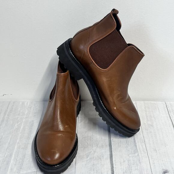 Marc Joseph New York Ankle Boots size 6 Brown Chestnut Leather Elastic Band - Picture 3 of 14